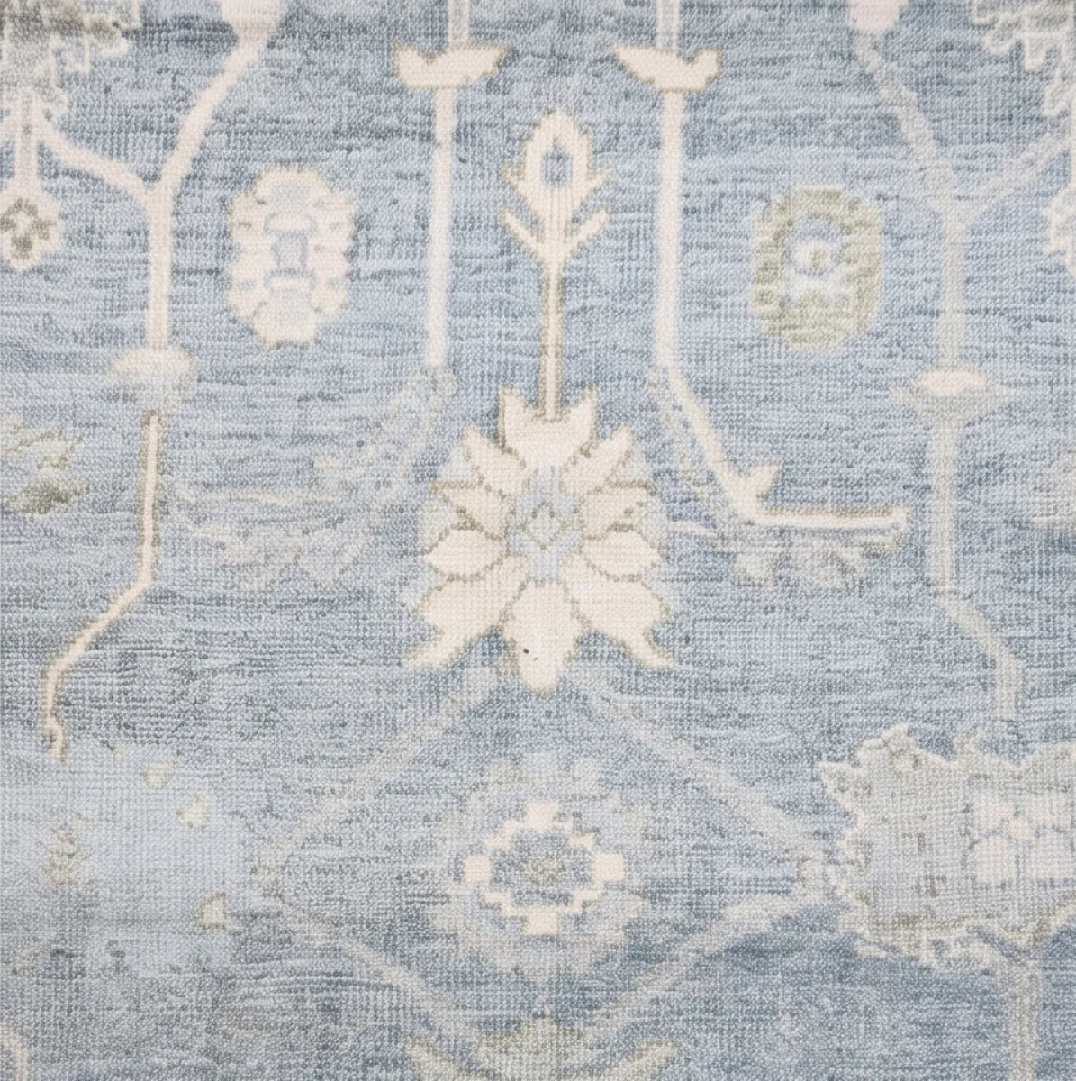 Serene Blue & Ivory Modern Oushak Rug