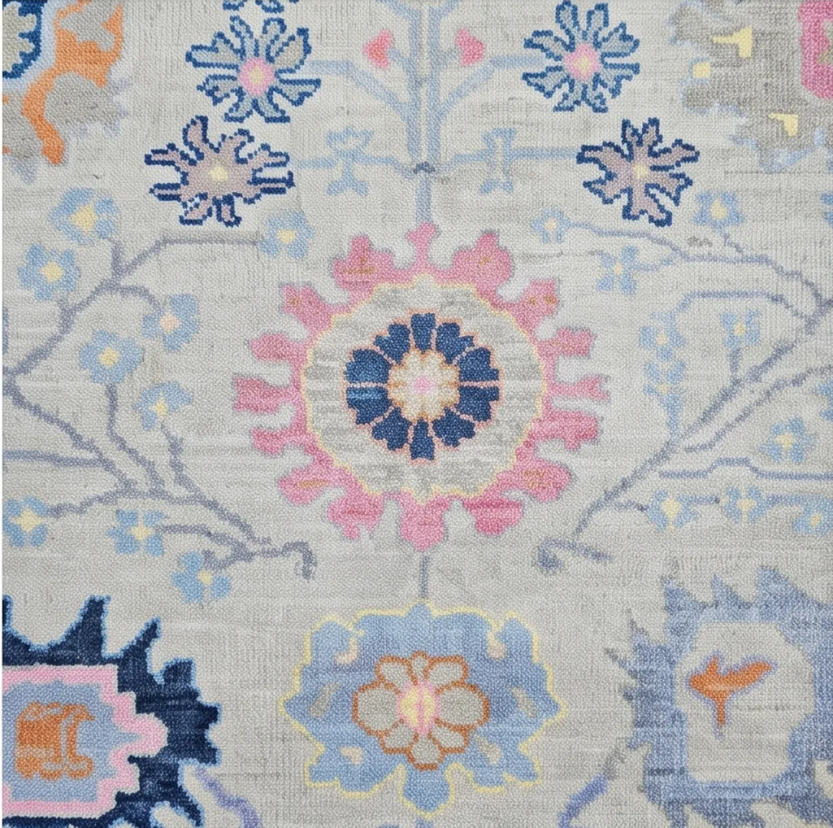 Serene Grey & Multi-Color Modern Oushak Rug