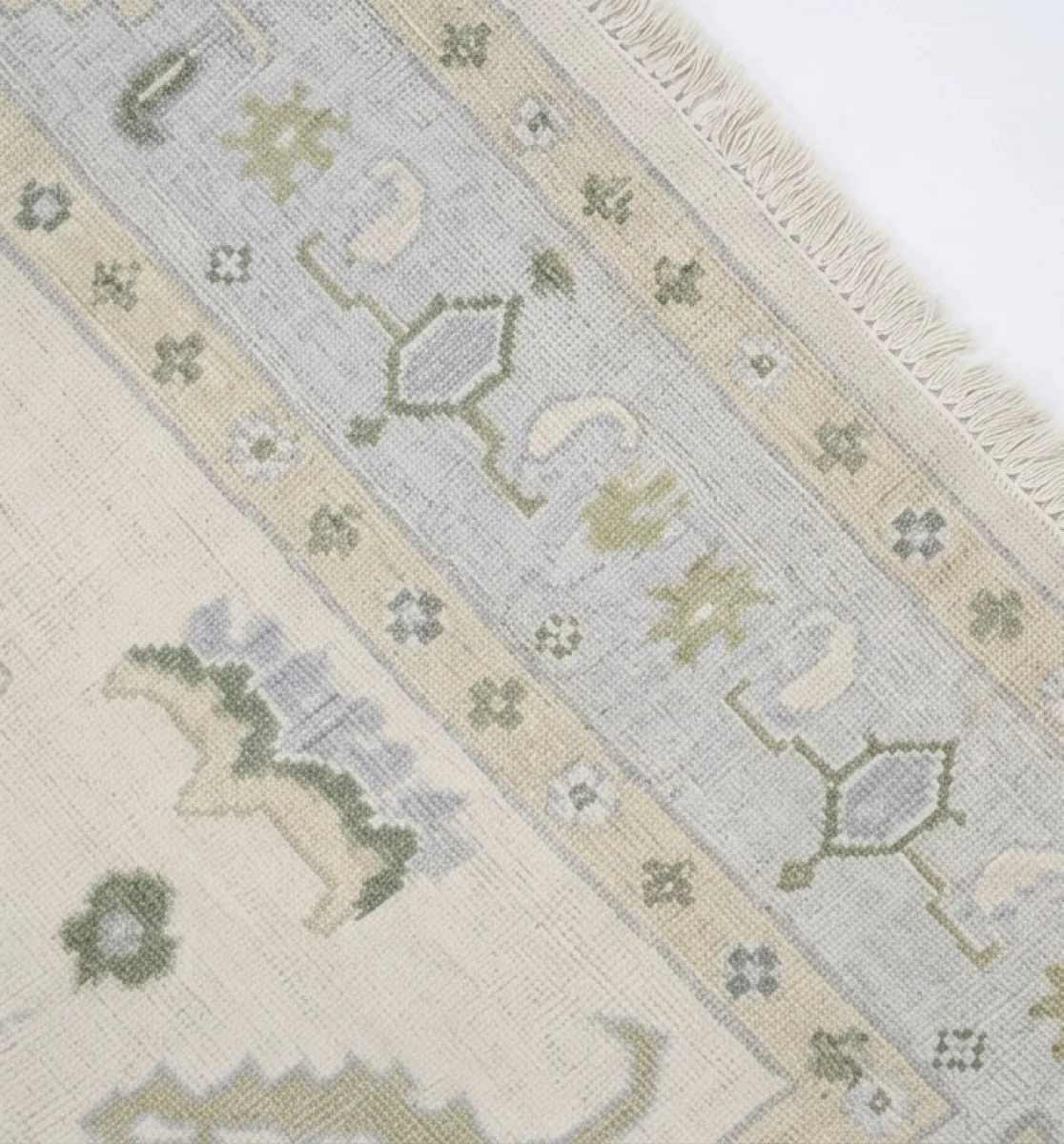 Hand-Knotted Modern Oushak Rug
