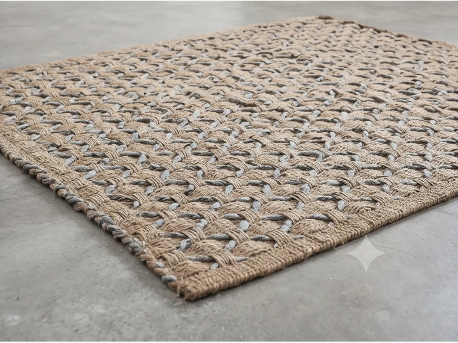 Hand Woven Chain Jute Rug - Natural & Grey