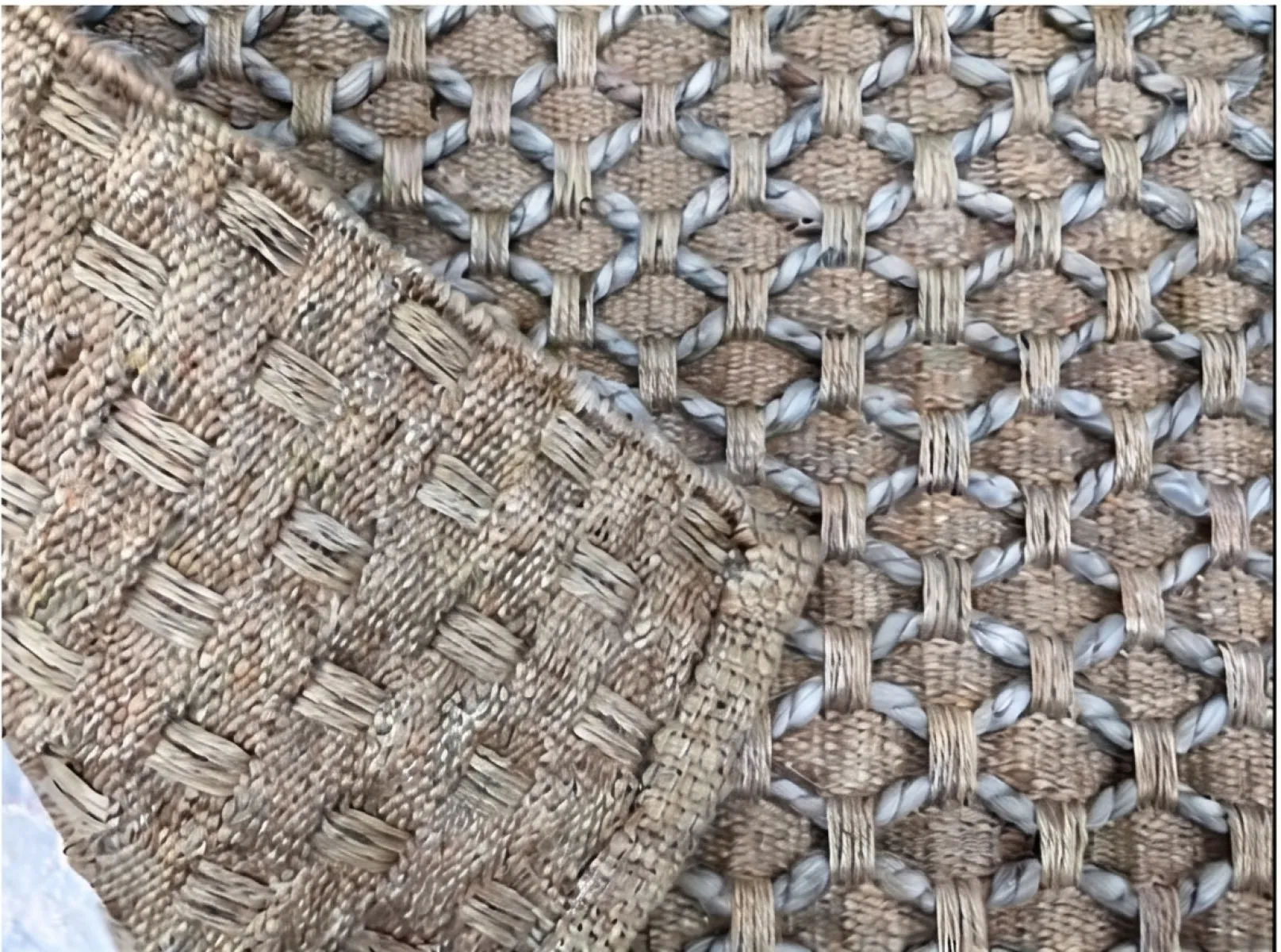 Hand Woven Chain Jute Rug - Natural & Grey