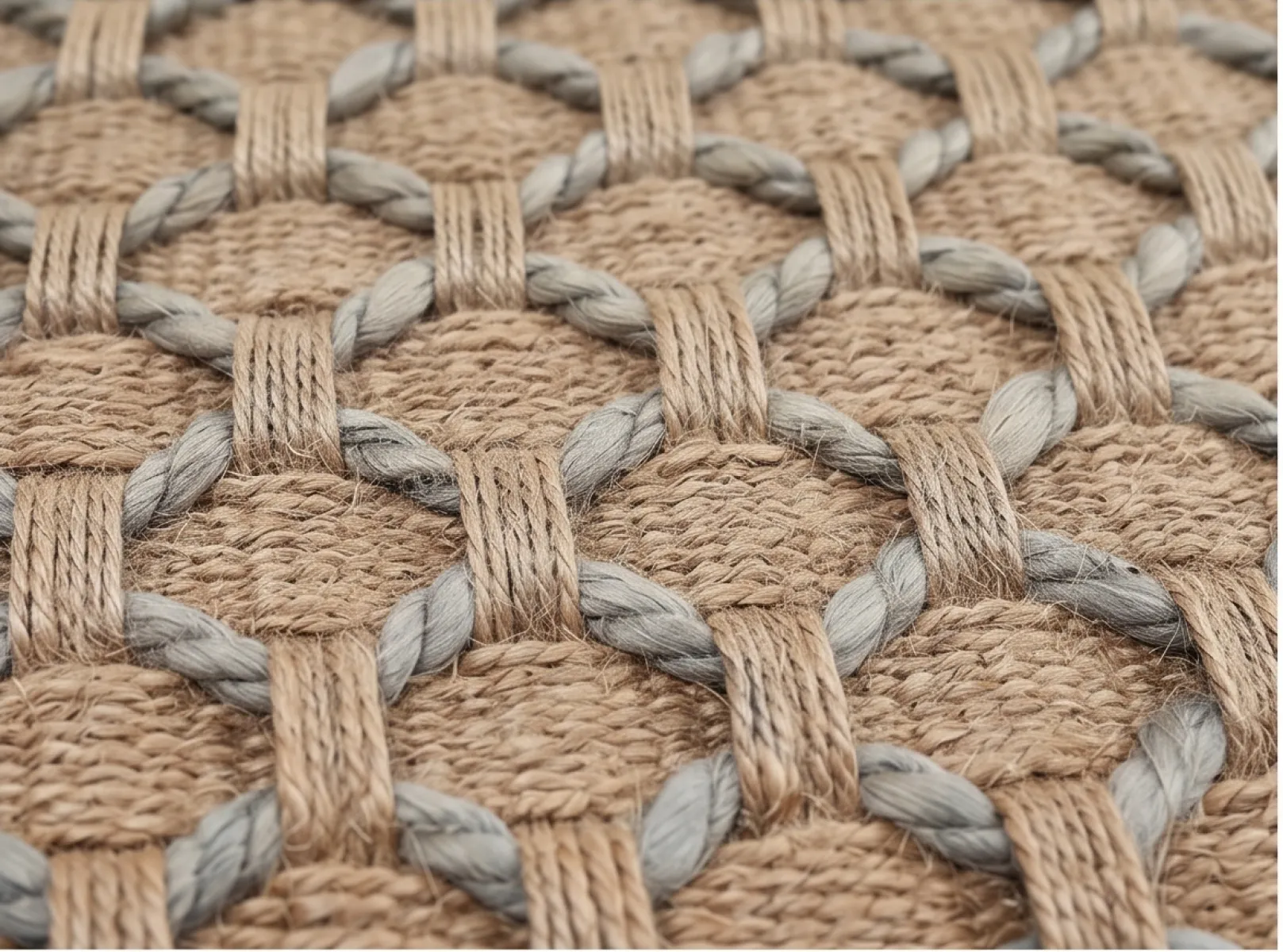 Hand Woven Chain Jute Rug - Natural & Grey
