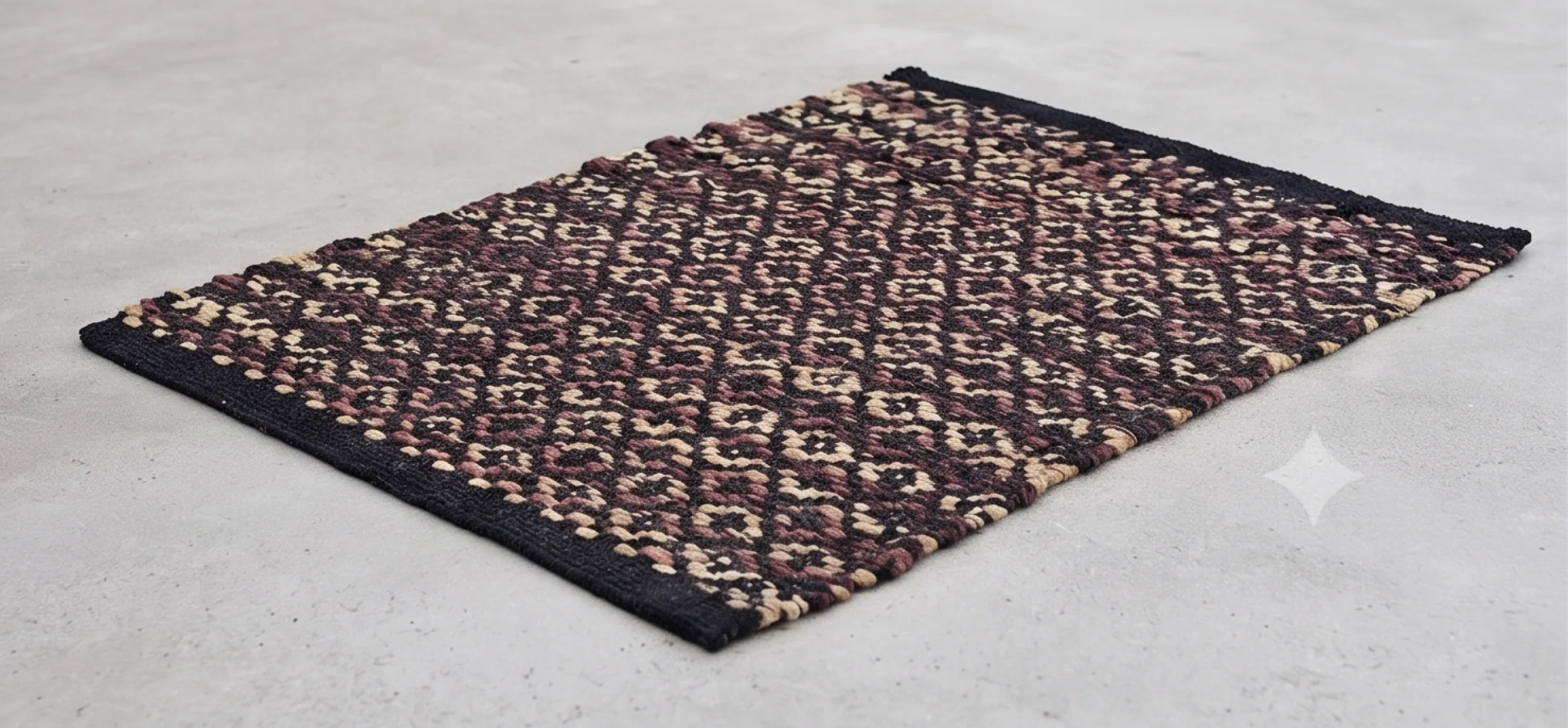 Black Eyes Hand Woven Jute & Cotton Rug - Black & Brown