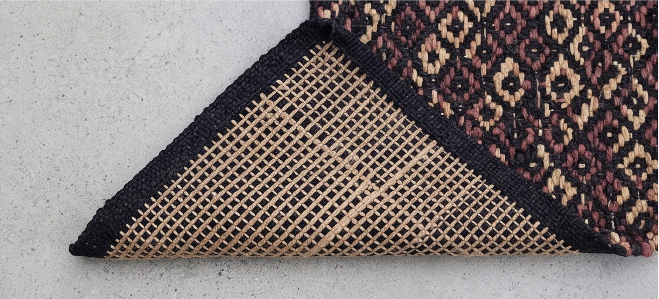 Black Eyes Hand Woven Jute & Cotton Rug - Black & Brown