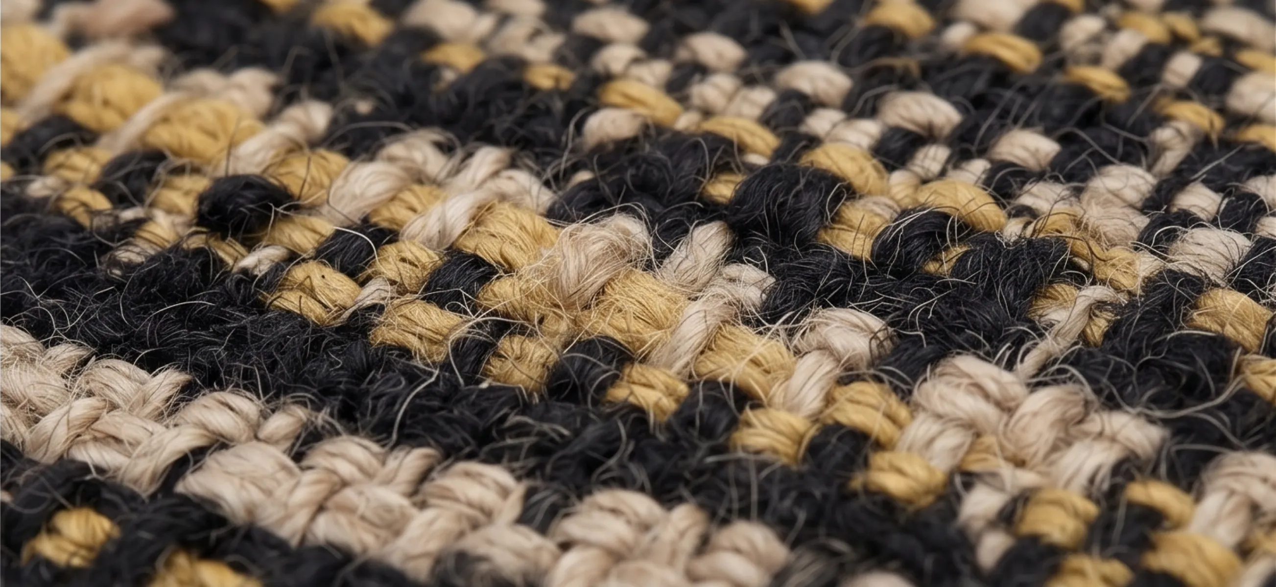 Golden Dot Hand Woven Jute, PET Fiber & Cotton Rug - Black & Gold