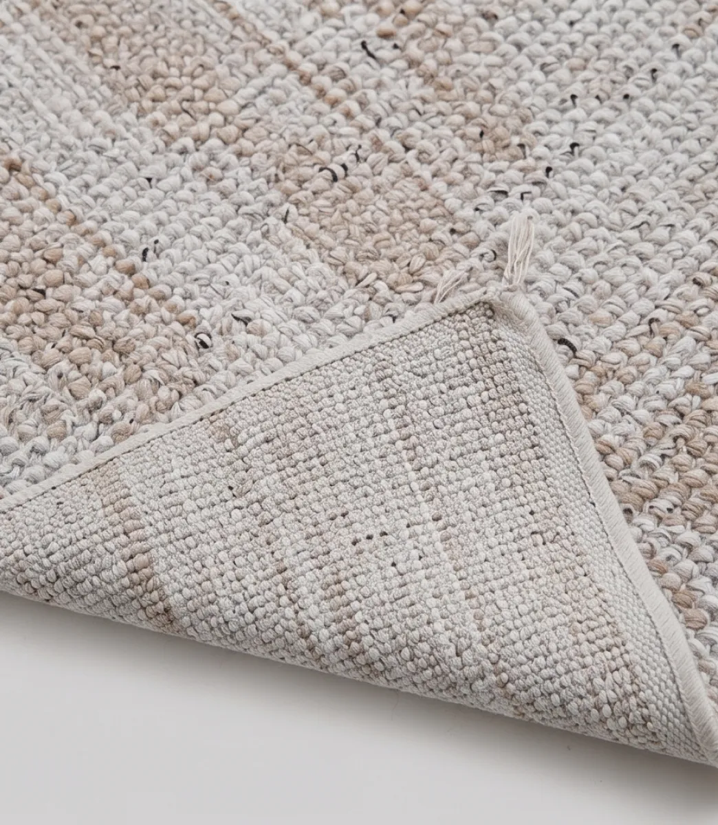 Light Camel Hand Woven PET Fiber Rug - Natural