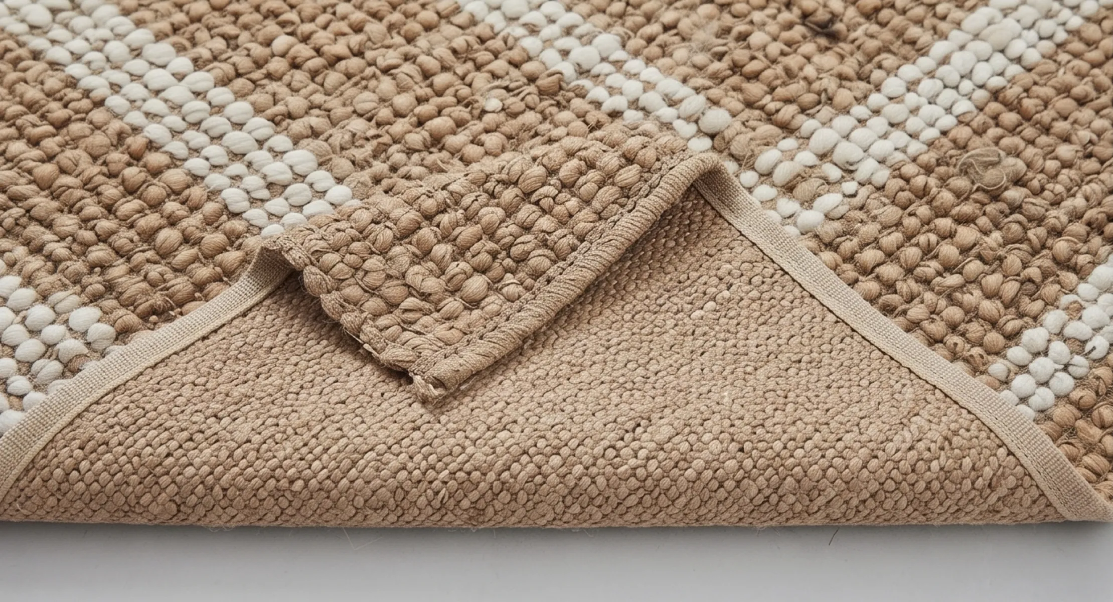 Striped Chunky Jute Rug - Natural & White