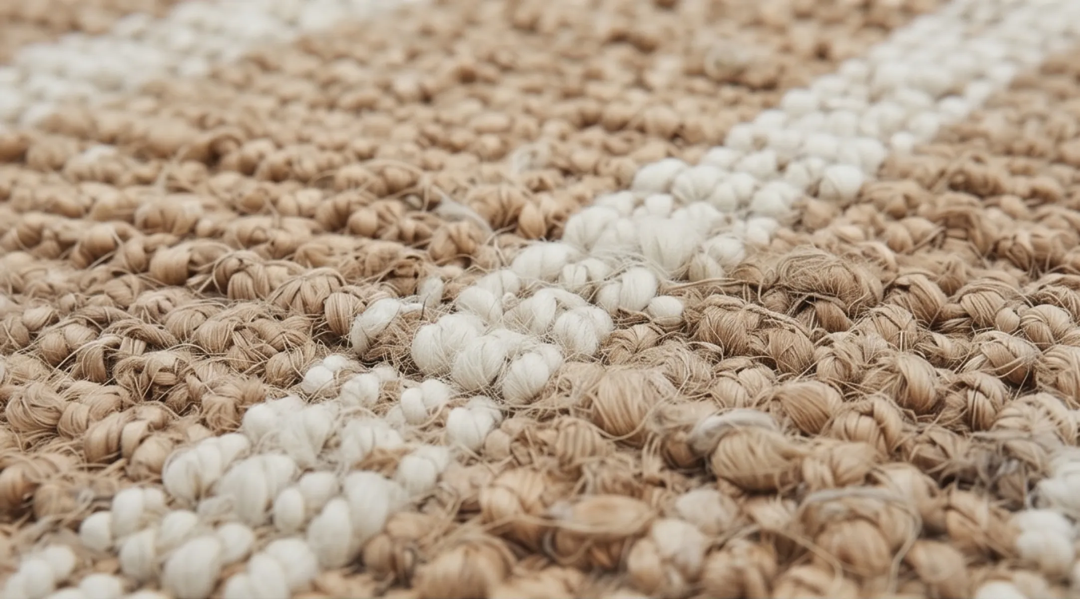 Striped Chunky Jute Rug - Natural & White