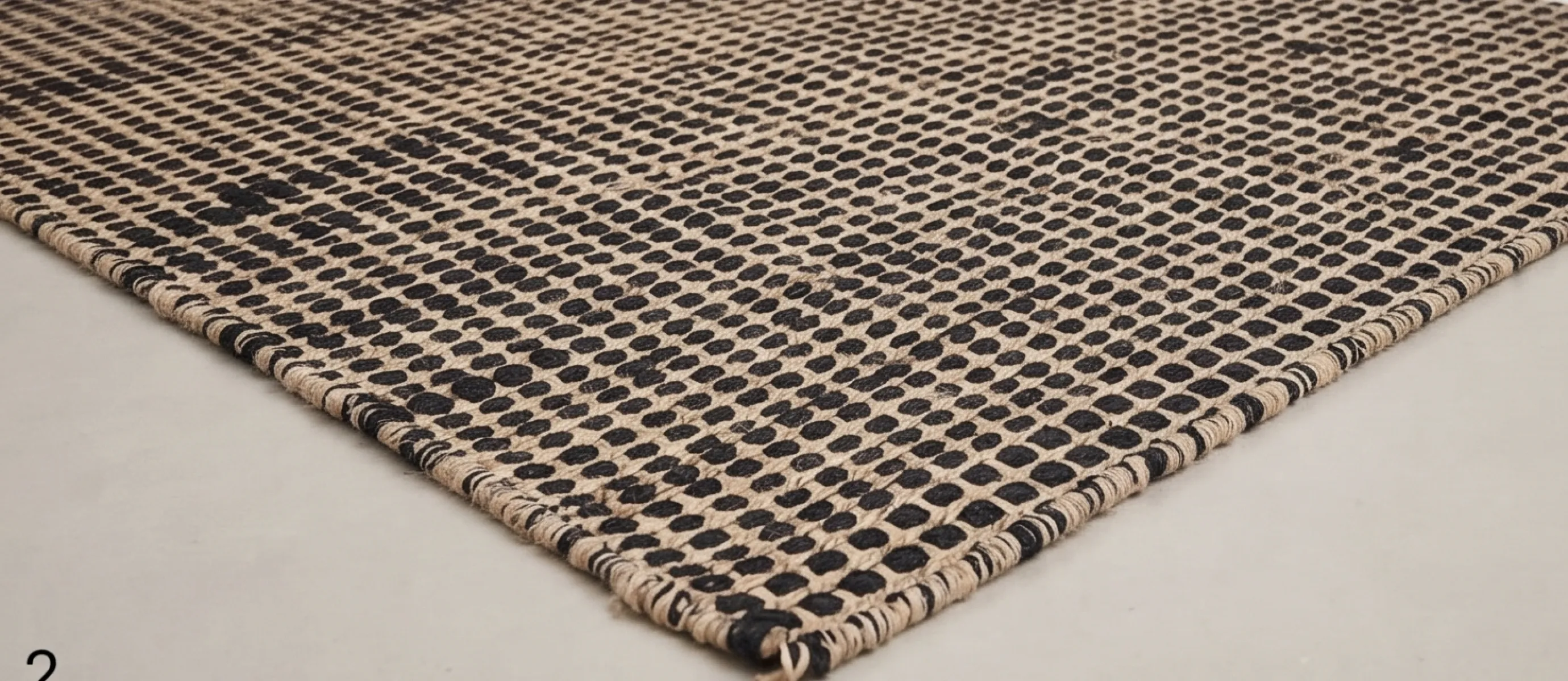 Micro-Check Jute Rug - Natural & Black
