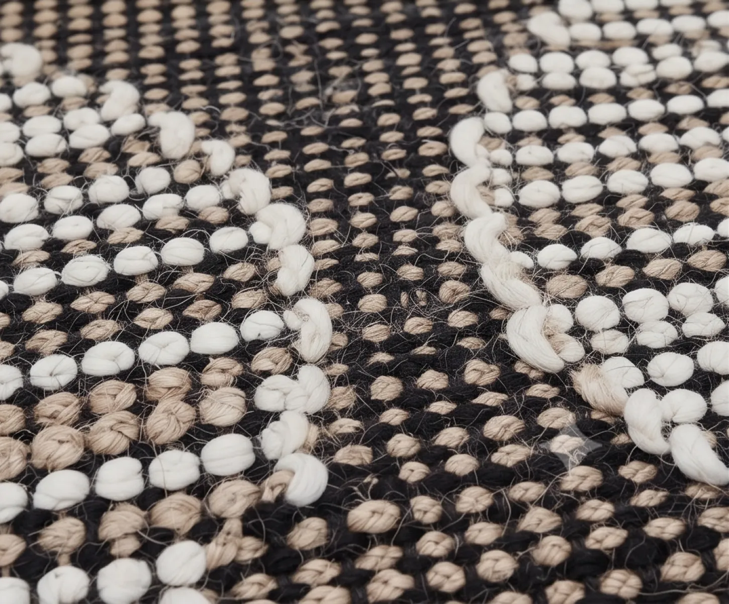 Tower Hand-Woven Wool & Jute Rug - Black, White & Natural