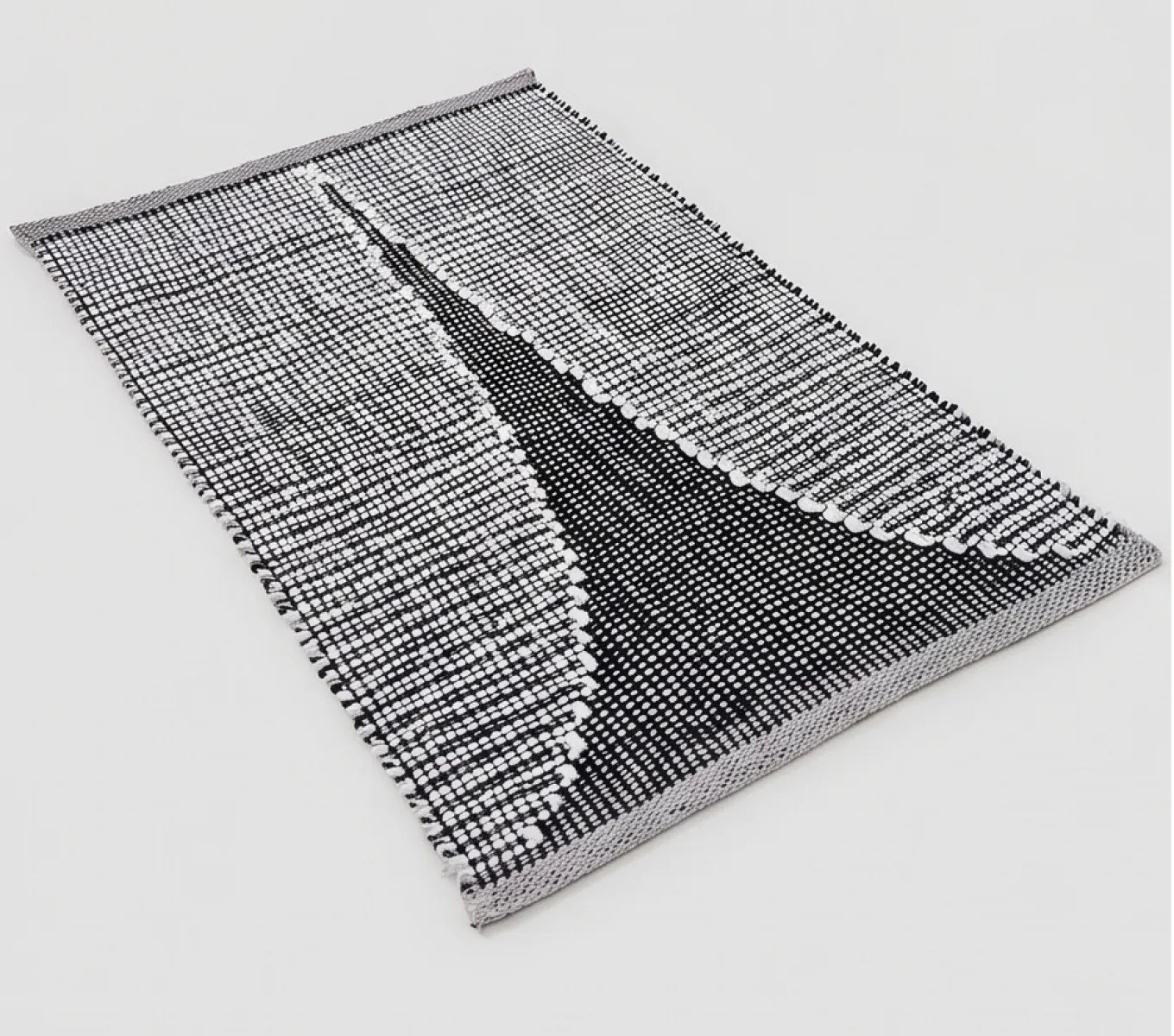 Mehrab- E Hand-Woven PET Fiber Rug - Black & White