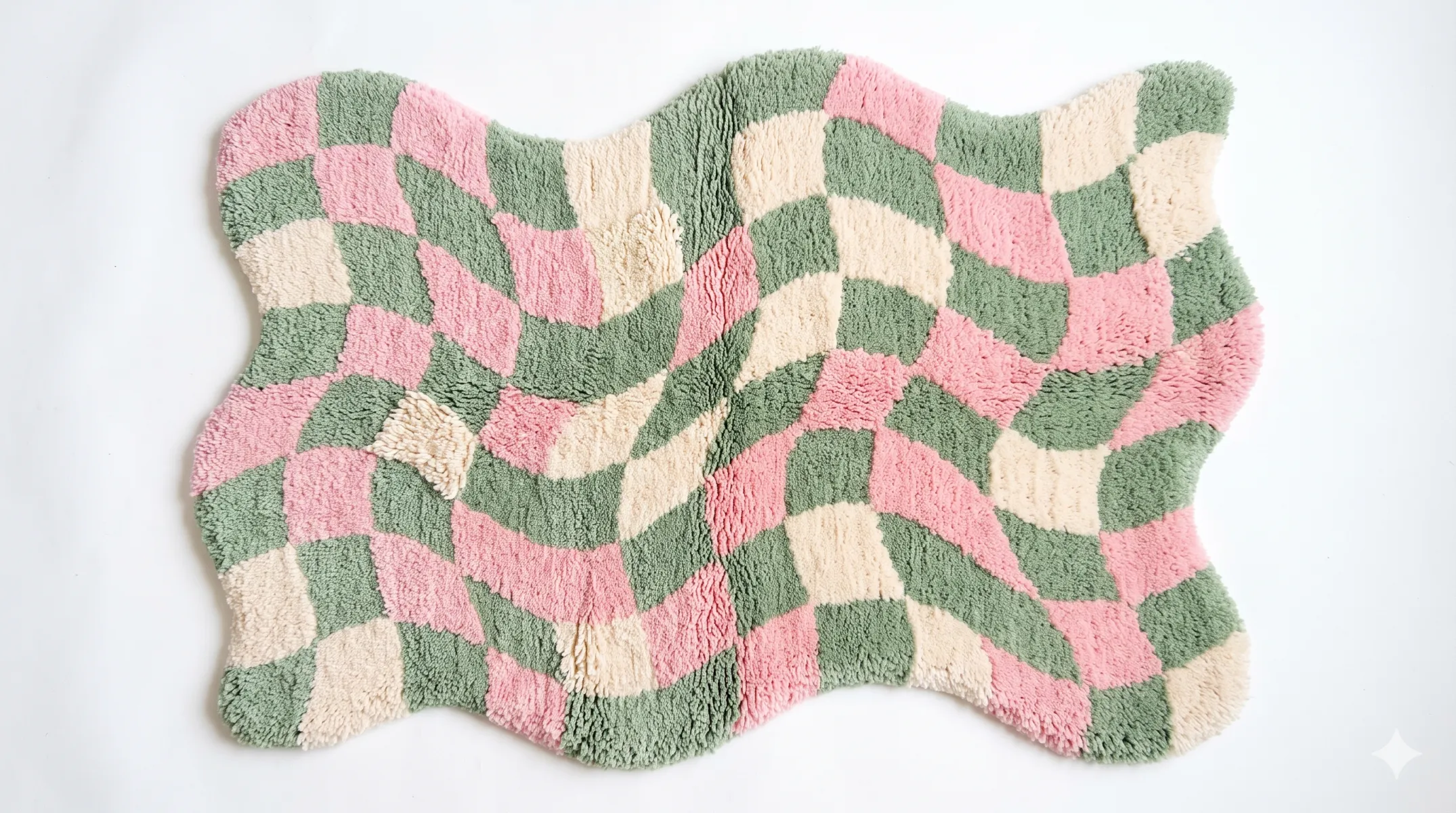 Pastel Wavy Checkerboard Custom Tufted Rug