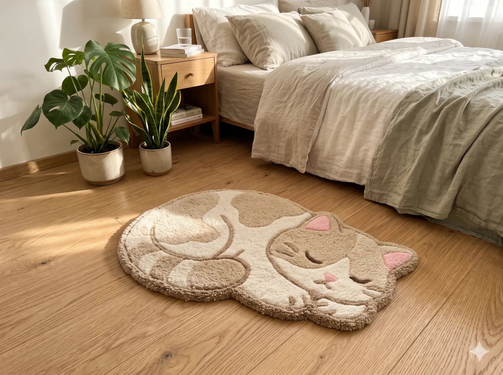Cozy Sleeping Cat Custom Tufted Rug