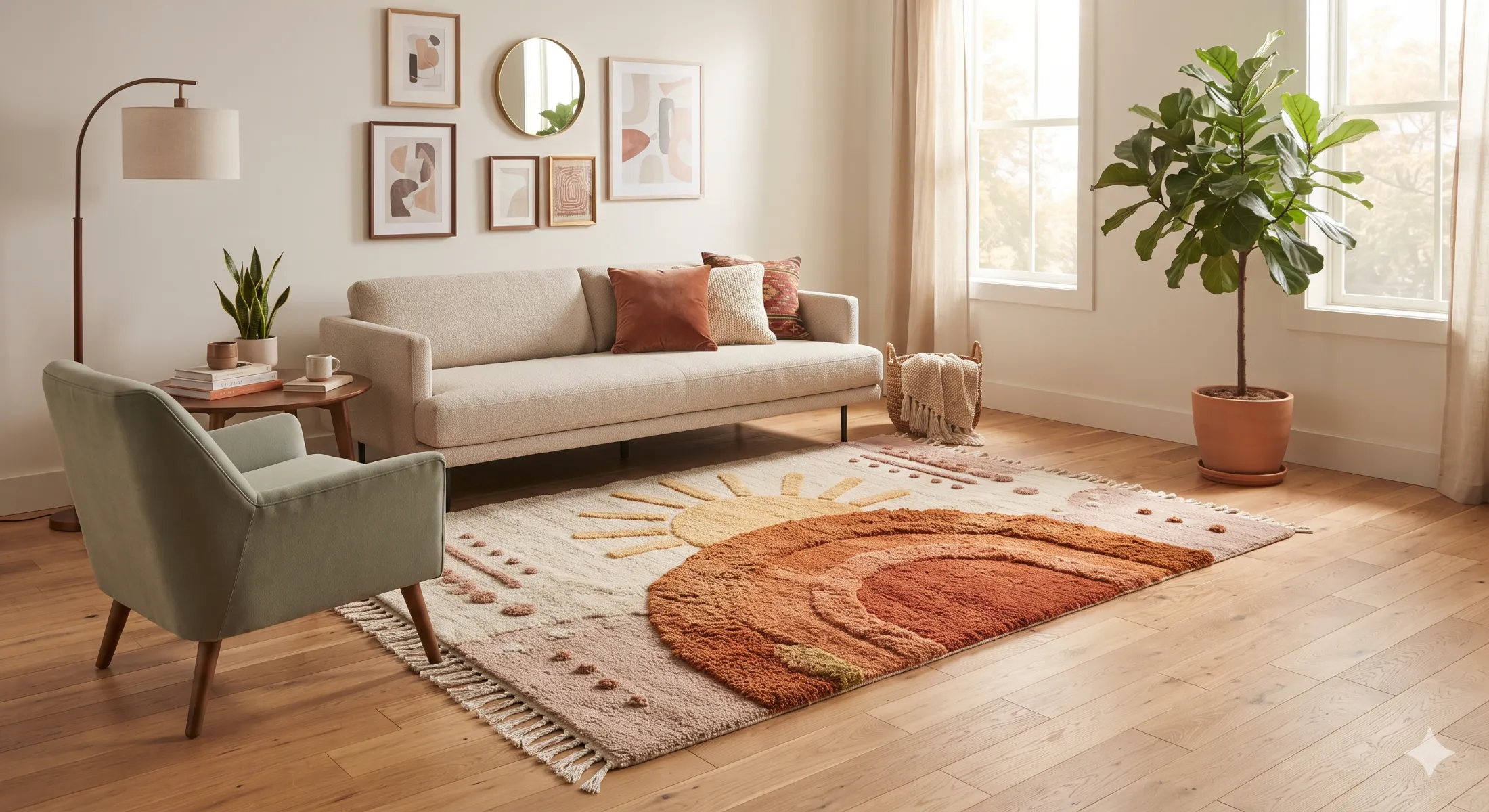 Boho Sunset Arch Custom Tufted Rug