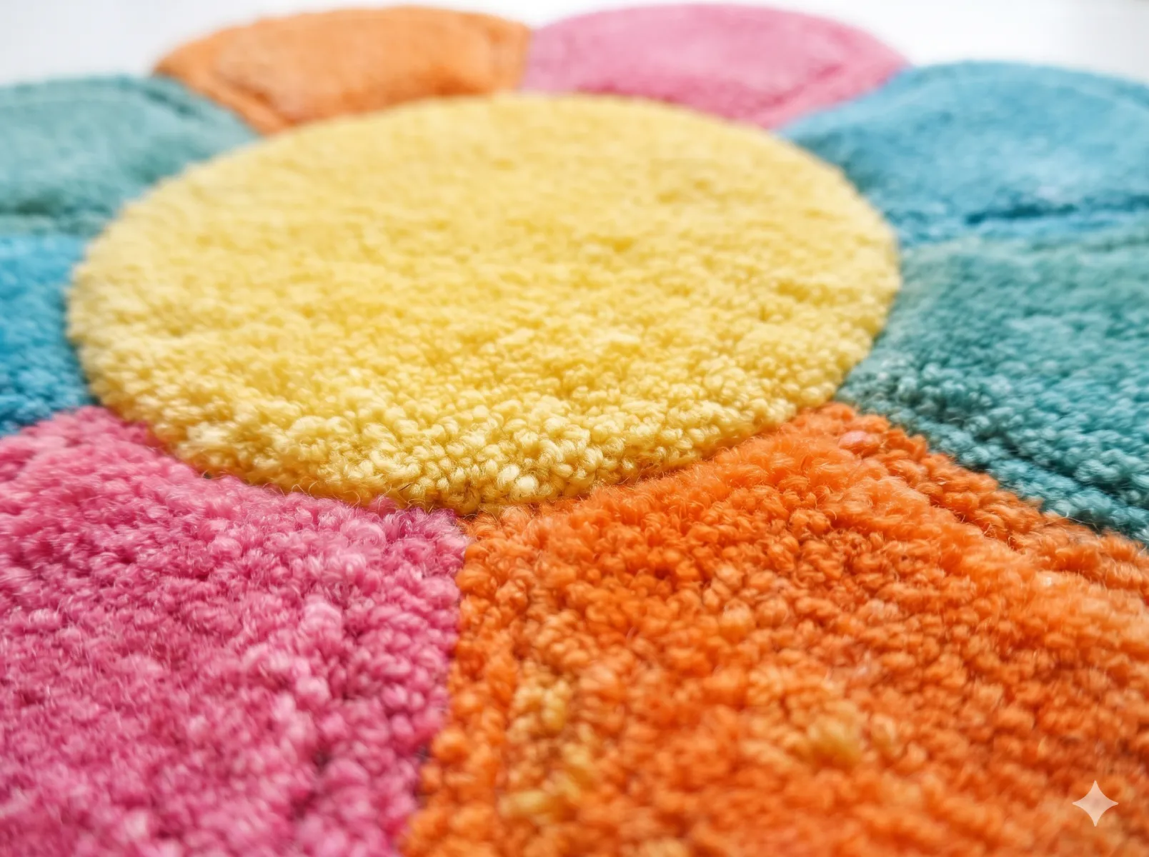 Retro Groovy Flower Custom Tufted Rug