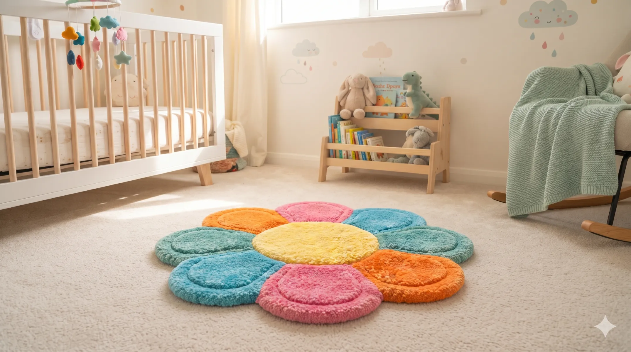 Retro Groovy Flower Custom Tufted Rug