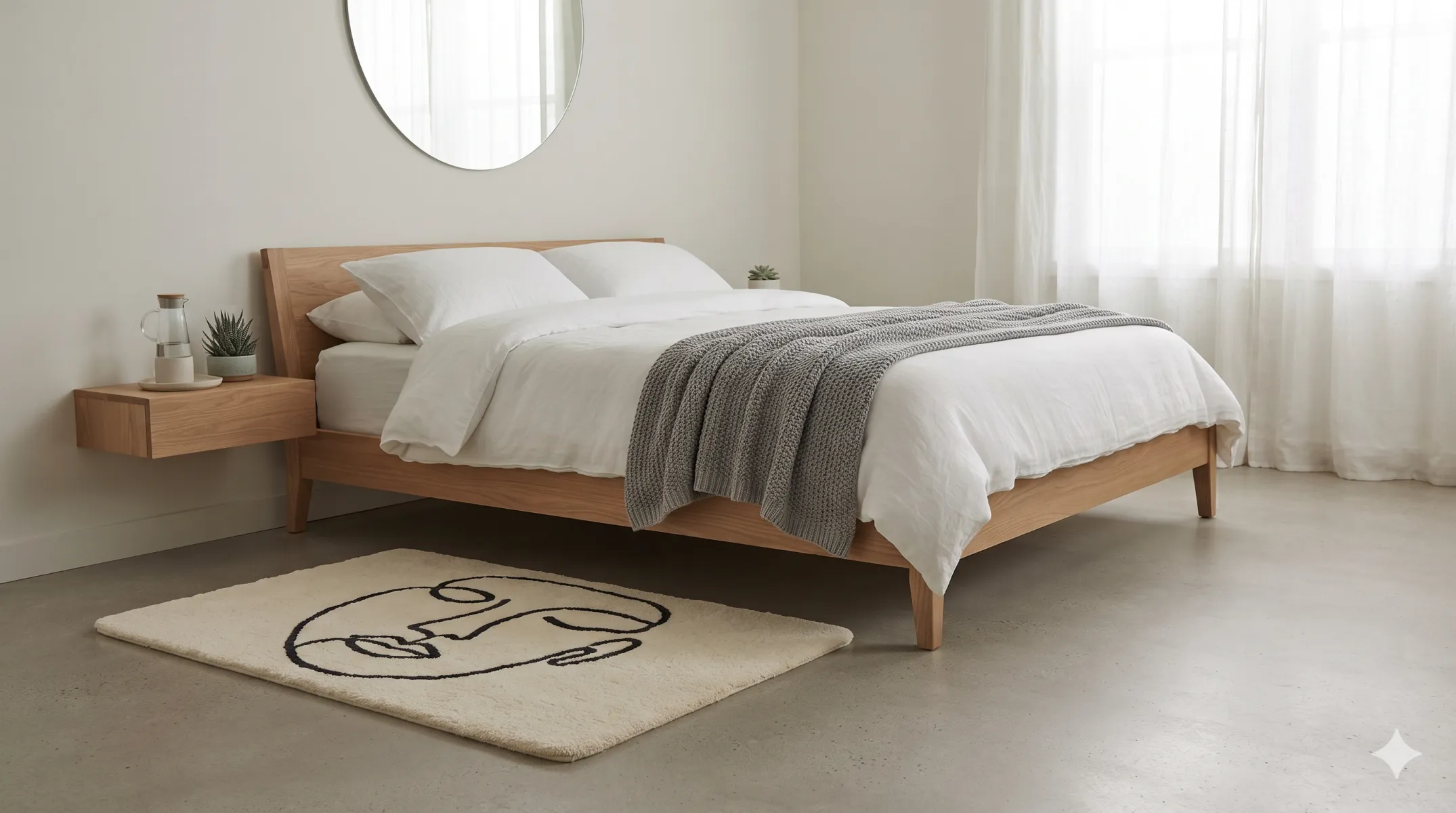 Minimalist Abstract Face Custom Tufted Rug
