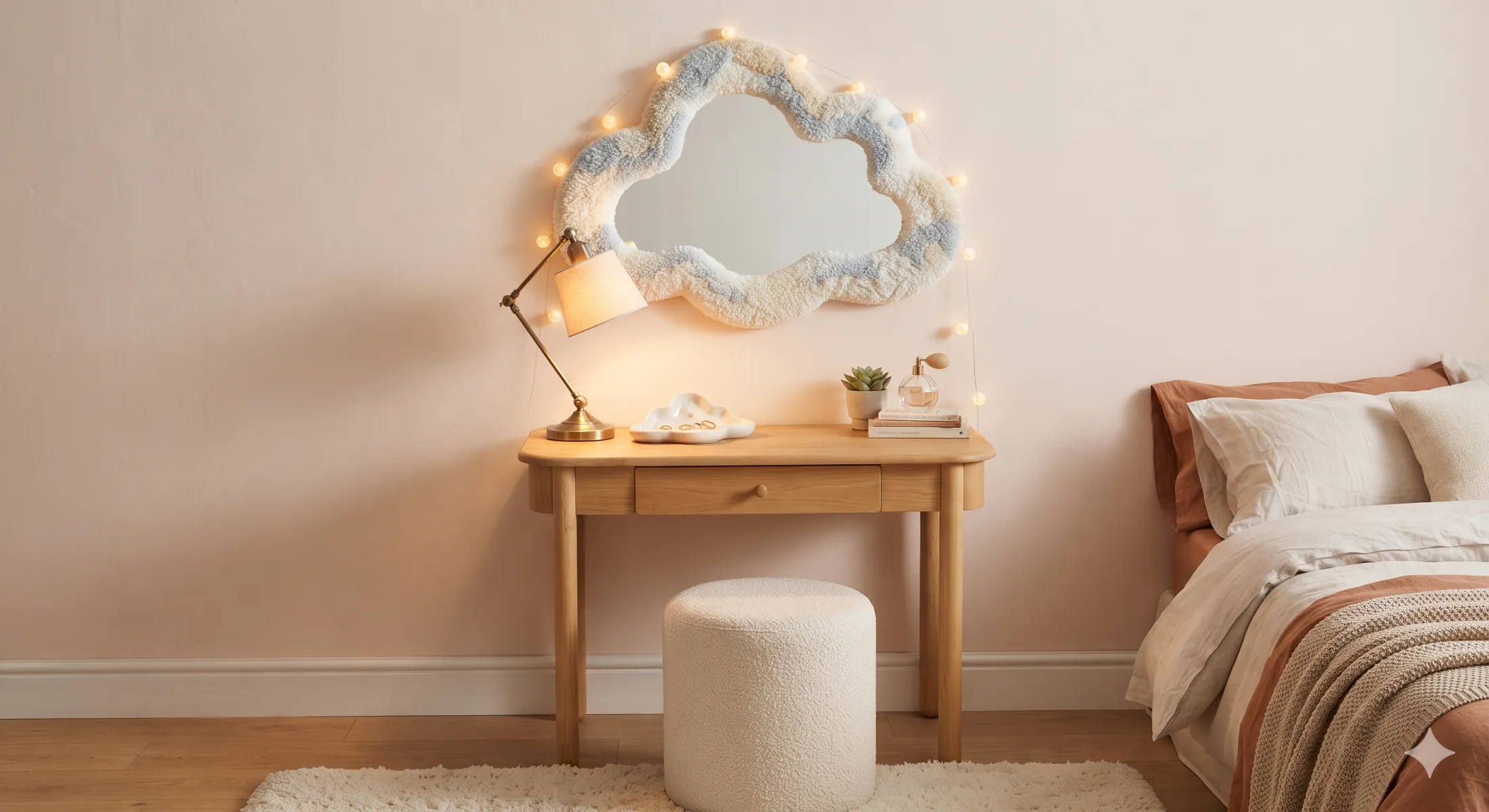 Puffy Cloud Custom Tufted Wall Mirror