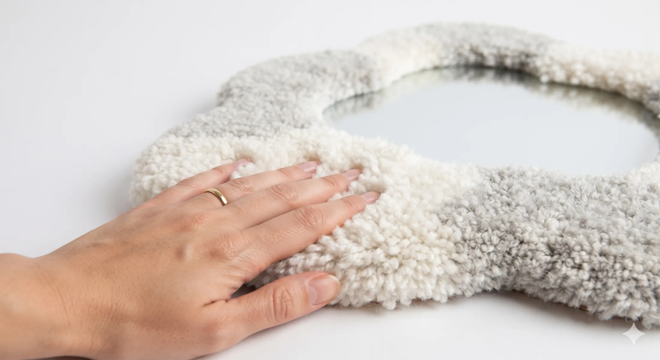 Puffy Cloud Custom Tufted Wall Mirror