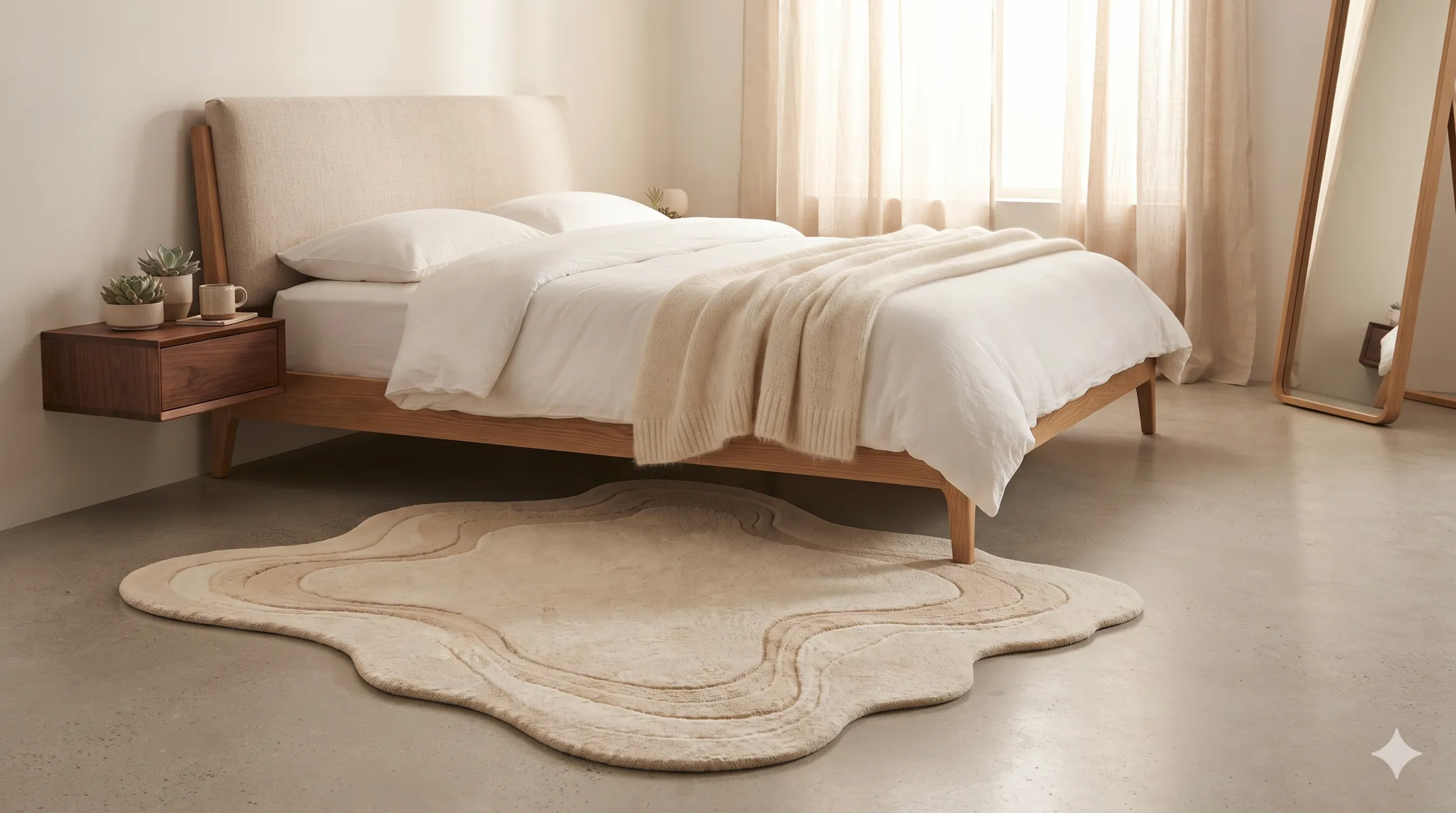 Modern Asymmetric Organic Custom Tufted Rug