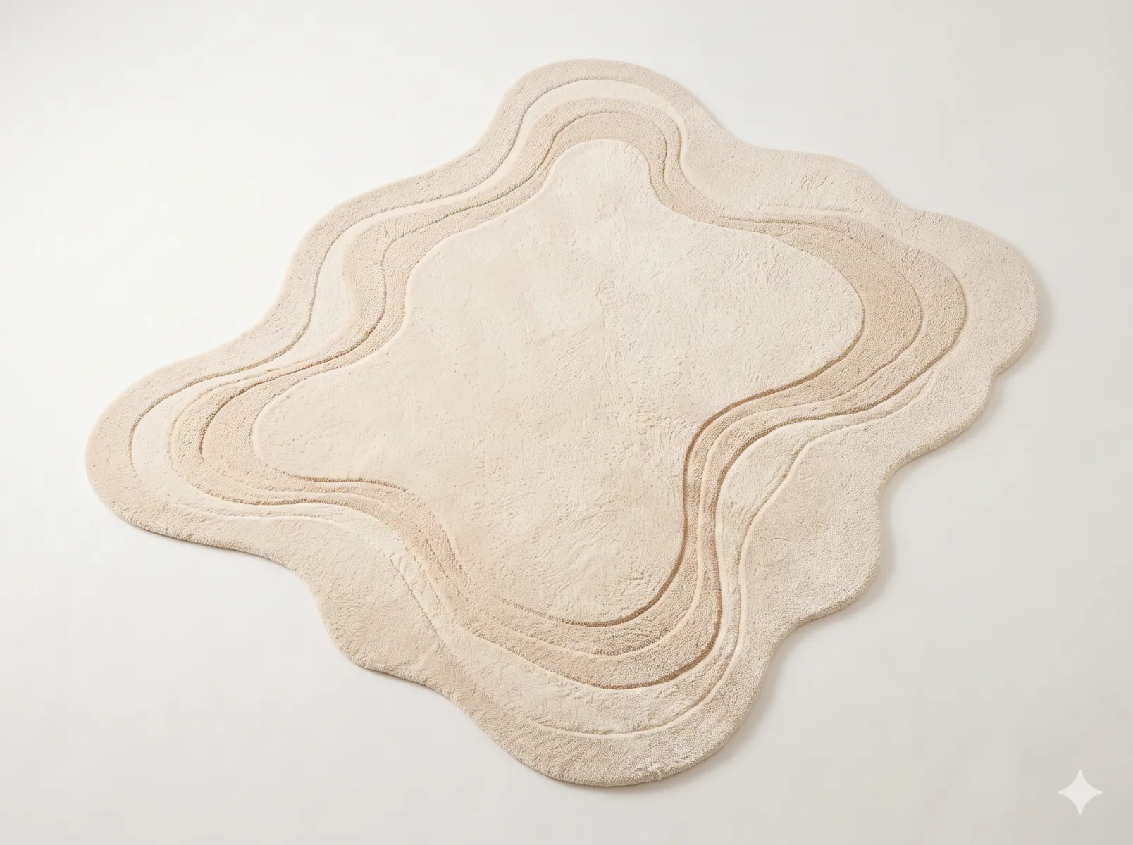 Modern Asymmetric Organic Custom Tufted Rug