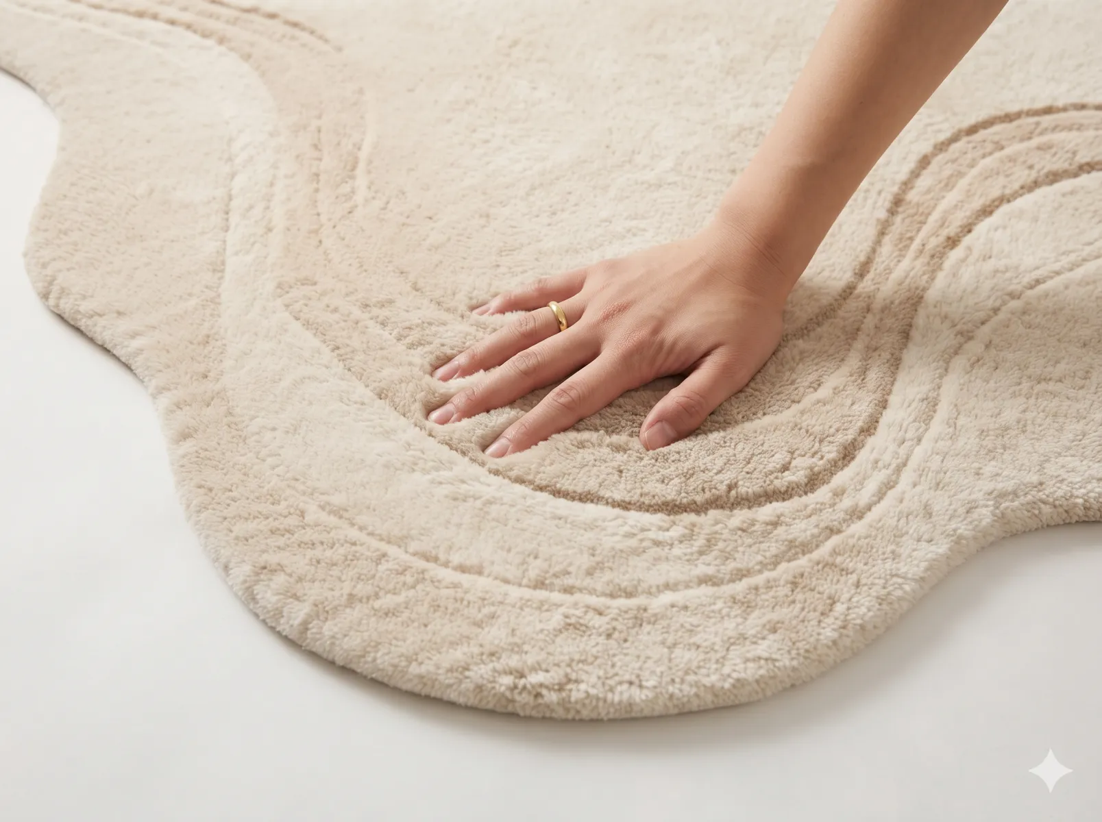 Modern Asymmetric Organic Custom Tufted Rug